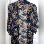 Pinky Navy Blue Lace Floral Print Stretchy Flare WaterfallCardigan Size One Size Photo 11