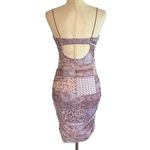 Rue 21  Y2K Bodycon Mini Dress Paisley Purple Size Medium NWT Sexy Geometric Photo 4