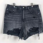 American Eagle  Black Distressed Highest Waist‎ '90s Boyfriend Shorts Size 10 Photo 1