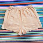 Free People Yellow Cotton & Linen Shorts with Embroidered Stripes size XS Photo 1