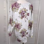 Torrid  Ragland Scoopneck Pullover Sweater Gray/Floral Print-1X Photo 2