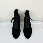 Soludos Riley Lace Up Combat Boots Sz 7 Black Suede Ankle Bootie Photo 7