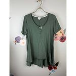 Postmark from Anthropologie Short Sleeve Green Henley Top Photo 4