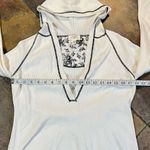 Ann Taylor Women’s White Hoodie Plunging V-neck Medium Photo 6