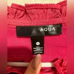 AQUA Ruffle Yoke Tie Neck Top Blouse 100% Exclusive Size XL Photo 3