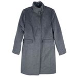 Ann Taylor Funnel Neck Wool Blend Tailored Coat Hidden Button Gray Size S Photo 4