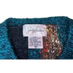 Jaclyn Smith Vtg 90s  Multi Color Wild Pattern Embellishrd Cardigan Sweater Sz M Photo 9