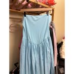 Free People  Onda Drop Waist Tube Midi Dress Size Medium Light Blue Photo 8