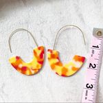 Crescent Orange & Yellow Tortoise Acrylic Earrings Yellow Photo 5