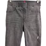 Spanx Distressed Denim Leggings Vintage Grey Pull On Raw Hem Jeggings Pants M Photo 1