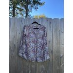 Jane and Delancey  Women White Floral Long Sleeve‎ Button Down Shirt  Size Small Photo 1