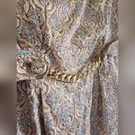 Etcetera  SLEEVELESS PAISLEY SHEATH DRESS  GOLD CHAIN LINED/POCKETS Photo 3