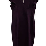 DKNY Women's Purple V-Neck Ruffled Cap-Sleeve Sheath Dress Size 4 Photo 0