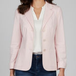 Ralph Lauren Lauren Women’s Menswear Blazer Pink White Seersucker Stripe Small Photo 0