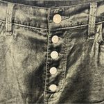 7 For All Mankind  Green Exposed Button Fly Velvet Velour High Rise Pants Size 30 Photo 5