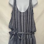 Cloth & Stone Linen W Jumpsuit Sz XS Stripe Open back Tie Boho Coastal Beachy Photo 3