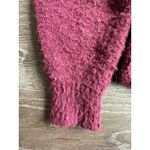 Joie  Womens Maroon Burgundy Sweater Wool Twist Knot Hem Shimmer Knit Pullover XS Photo 4