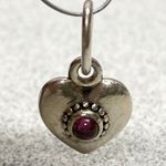 Pandora Authentic Retired S925 ALE Pink Rhodolite Treasured Heart Charm Pendant Photo 2