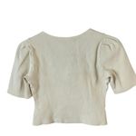 Derek Lam Rent The Runway Cream Puff Sleeve Ribbed Square Neck Crop Top Sz Small Photo 1
