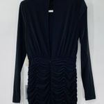 Eliza J  Ruched Long Sleeve Stretch Jersey Dress In Black Size 2 New With Tags Photo 11