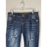 COOGI  Blue Medium Wash Distressed Rhinestone‎ Accent Straight Leg Jeans 11/12 Photo 2