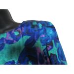 Vintage 80s Metallic Floral Party Dress Blue Green Plaza South Size 8 Photo 2