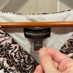 Dana Buchman Cute  silky pink black pattern elastic waist mini dress cowl neck Photo 4