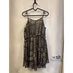 Love Audrey 3+4 Black Multi Pattern Sleeveless Mini Dress Sun Dress Size L Photo 4