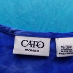 Cato Woman Blue Tie-Dye Sleeveless Top With Ruffle Neckline Size 18/20W Lightwei Photo 2