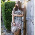 ZARA Basic Collection Moda Floral Print Dress Short Sleeve Size S Lined Photo 1