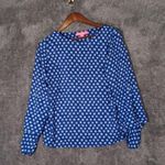 Lilly Pulitzer Langston pocket dot royal purple women's blouse SZ small Photo 2