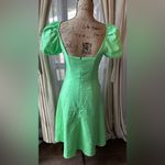 J.Crew Puff-sleeve V-neck midi dress in stretch linen blend Photo 4