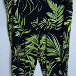 Susan Graver  Womens 2X Green Floral‎ Liquid Knit Cropped Pants Pockets Resort Photo 0