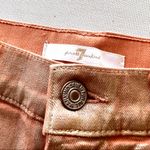 7 For All Mankind  Rose Gold Metallic Denim Cut Off Shorts Photo 9