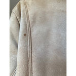 Leather Pennylane Longline Coat L LNR Faux Fur Lined Boho 70s Y2K Boho Retro VTG Tan Size L Photo 11