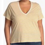 Madewell 3XL Yellow Gold Striped V-Neck T-Shirt Short Sleeve Eco-Friendly Photo 11