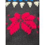 Josephine Chaus  Vintage Black Crewneck Sweater Chenille Embroidery Large Photo 2