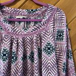 Haute Hippie  Tribe Ivy 3/4 Sleeve Blouse Purple pastel butterfly sleeves Photo 2