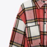 ZARA Red Check Short Darts Button Down Top Dress Photo 7