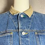 Tommy Hilfiger  Denim Jacket Tan Collar Women's M Trucker Style Blue Jean Photo 12