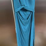 Splash teal strapless maxi dress Photo 0