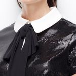 Ann Taylor NWT Black Sequin Tuxedo Dress $228.00 Photo 3