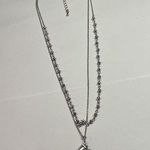 The Limited Signed  Necklace - Silver Tone Double Strand Chain / Rhinestone Photo 0