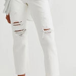 Levi's Premium Wedgie Jeans Straight Distressed Cropped Y2K Denim White Size 26 Photo 0
