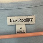 kim rogers  Intimates Long Sleeve Button Up Pajama Shirt Womens Medium Blue Photo 4