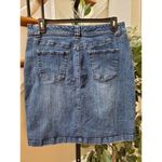 st. john's bay  Women's Blue Denim Cotton Straight Pull On Casual Jeans Skirt 16 Photo 6
