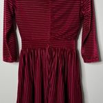 Copper Key  velvet berry ribbed stretch 3/4 waist zippered dress size small Photo 6