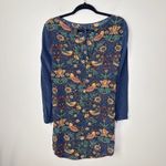 Club Monaco Silk Long Sleeve Bird & Floral Print Mini Dress Size 0 Wearable Art Photo 4