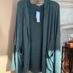 Young Fabulous and Broke  Lightweight Green Hooded Cardigan with Pockets Photo 2
