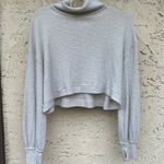 Free People Size small Cropped mock neck waffle knit long sleeve top Photo 0